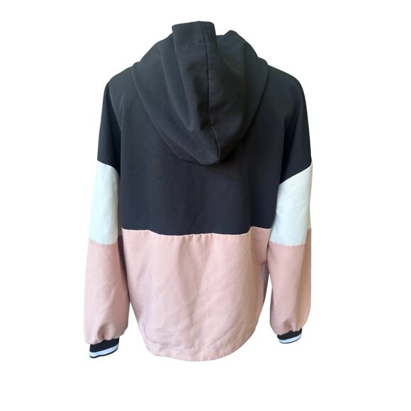 Zara Womens Colorblock Hooded Lightweight Track Jacket Size M 1/4 Zip Athletic - Picture 3 of 8